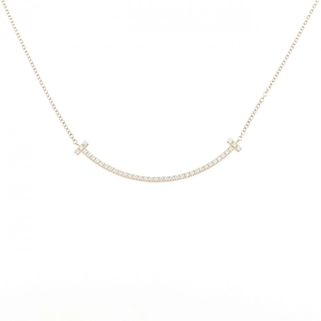 TIFFANY&CO. T SMILE SMALL NECKLACE: TIFFANY&Co. T Smile Small Necklace Brand: TIFFANY&Co. Type: TIFFANY&Co. Necklace Material: 750 Pink Gold, Main Stone/Creation natural Color: Pink Gold Size: Actual Size Pendant length approx. x width 