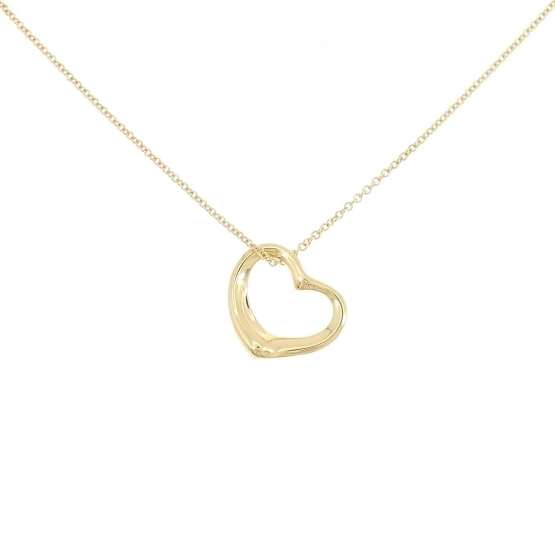 TIFFANY&CO. OPEN HEART NECKLACE: TIFFANY&Co. Open Heart Necklace Brand: TIFFANY&Co. Type: TIFFANY&Co. Necklace Material: 750 yellow gold, Color: yellow gold Size: Actual Size Pendant length approx. x width approx.: 14.1mmx14.1mm