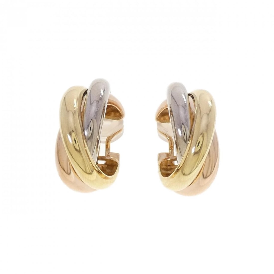 CARTIER TRINITY EARRING: Cartier Trinity Earring Brand: CARTIER Type: Cartier Pierce/Earring Material: 750 Yellow Gold/750 White Gold/750 Pink Gold, Color: Yellow Gold/ White Gold/ Pink Gold Size: Actual Size Approx. height x