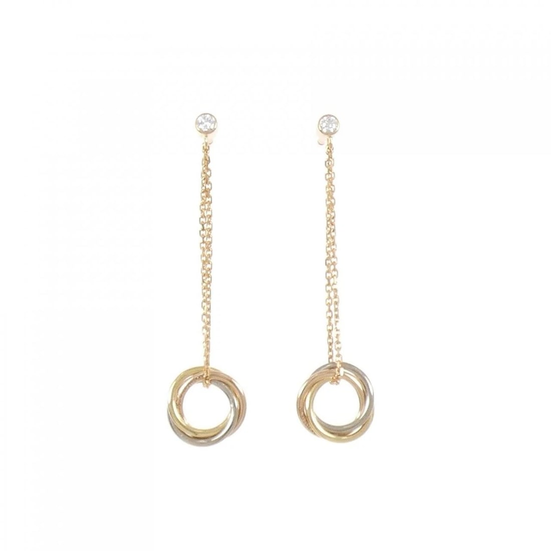 CARTIER TRINITY PIERCE: Cartier Trinity Pierce Brand: CARTIER Type: Cartier Pierce/Earring Material: 750 Yellow Gold/750 White Gold/750 Pink Gold, Color: Yellow Gold/ White Gold/ Pink Gold Size: Actual Size Approx. length x