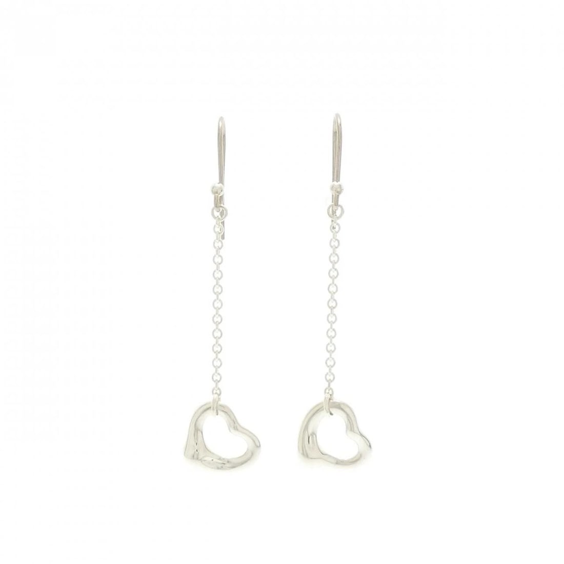 TIFFANY & CO. OPEN HEART DROP EARRINGS: TIFFANY & Co. Open Heart Drop Earrings Brand: TIFFANY&Co. Type: TIFFANY&Co. Pierce/Earring Material: 925Silver, Color: Silver Size: Actual Size Approx. length x width: 49.7mm x 10.6mm Accessories: