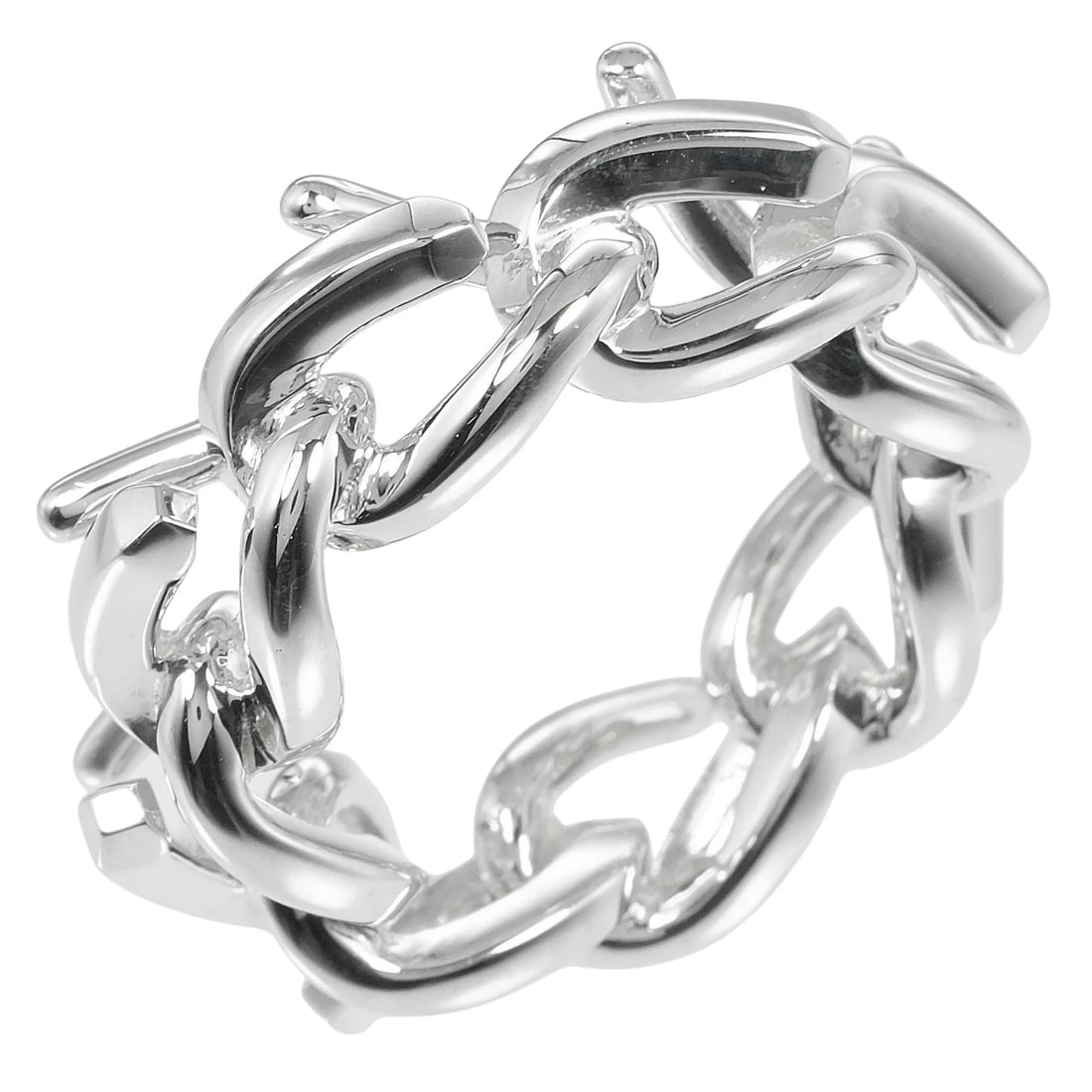 TIFFANY&CO. FORGELINK HIGH POLISH RING: TIFFANY&Co. Forgelink High Polish Ring Brand: TIFFANY&Co. Type: Ring Material: Silver925, Color: Silver Size: 5.4(US Accessories: None Accessories Notice: When purchasing pre-owned goods, please