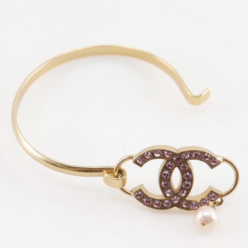 CHANEL COCO MARK BANGLE PINK PLATED GOLD/ (1 of 2)