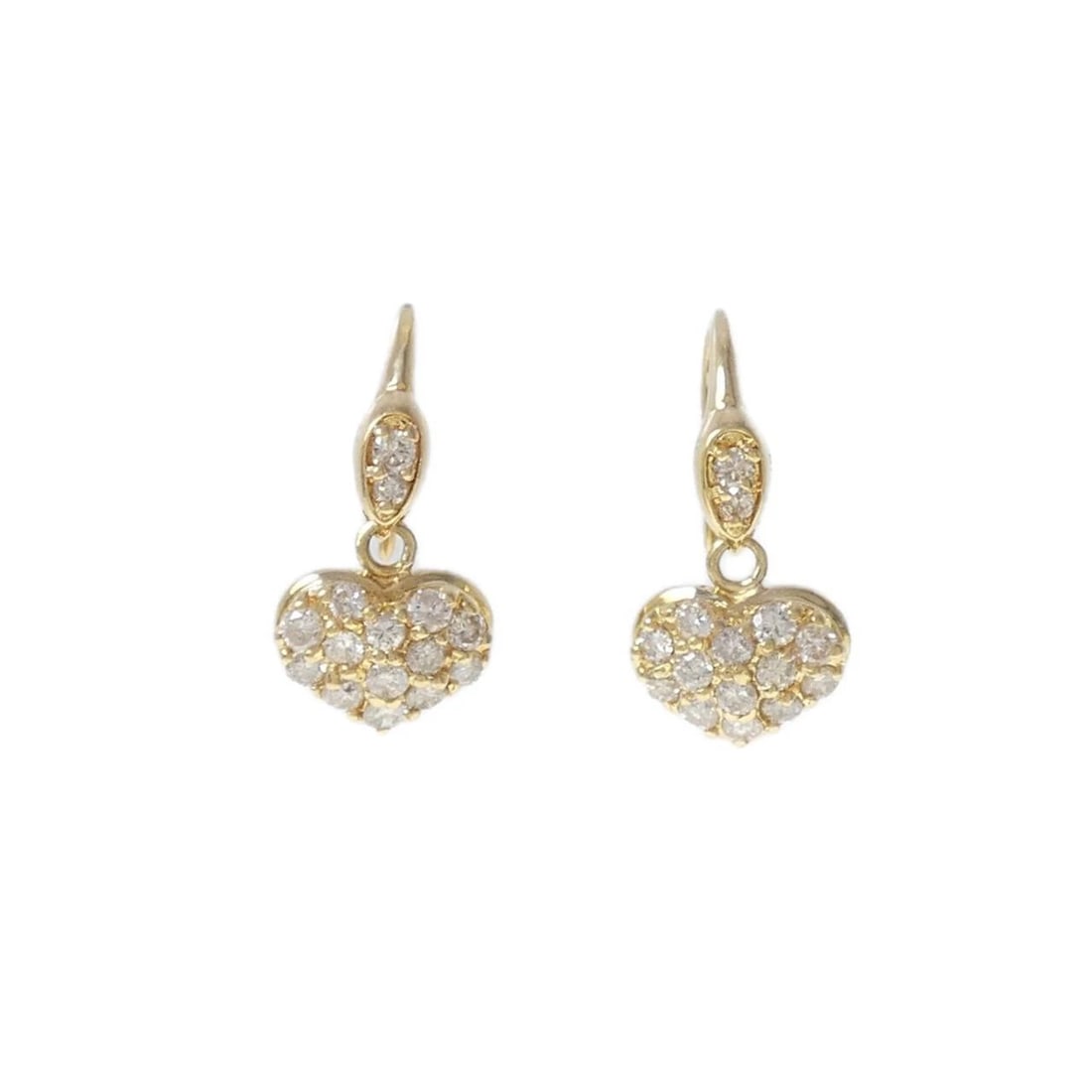 K18YG HEART DIAMOND PIERCE: K18YG Heart Diamond Pierce Brand: Unbranded Type: Diamond Pierce/Earring Material: K18YG, Main Stone/Creation Natural Color: Yellow Gold Size: Actual Size Approximate dimensions (height x width):