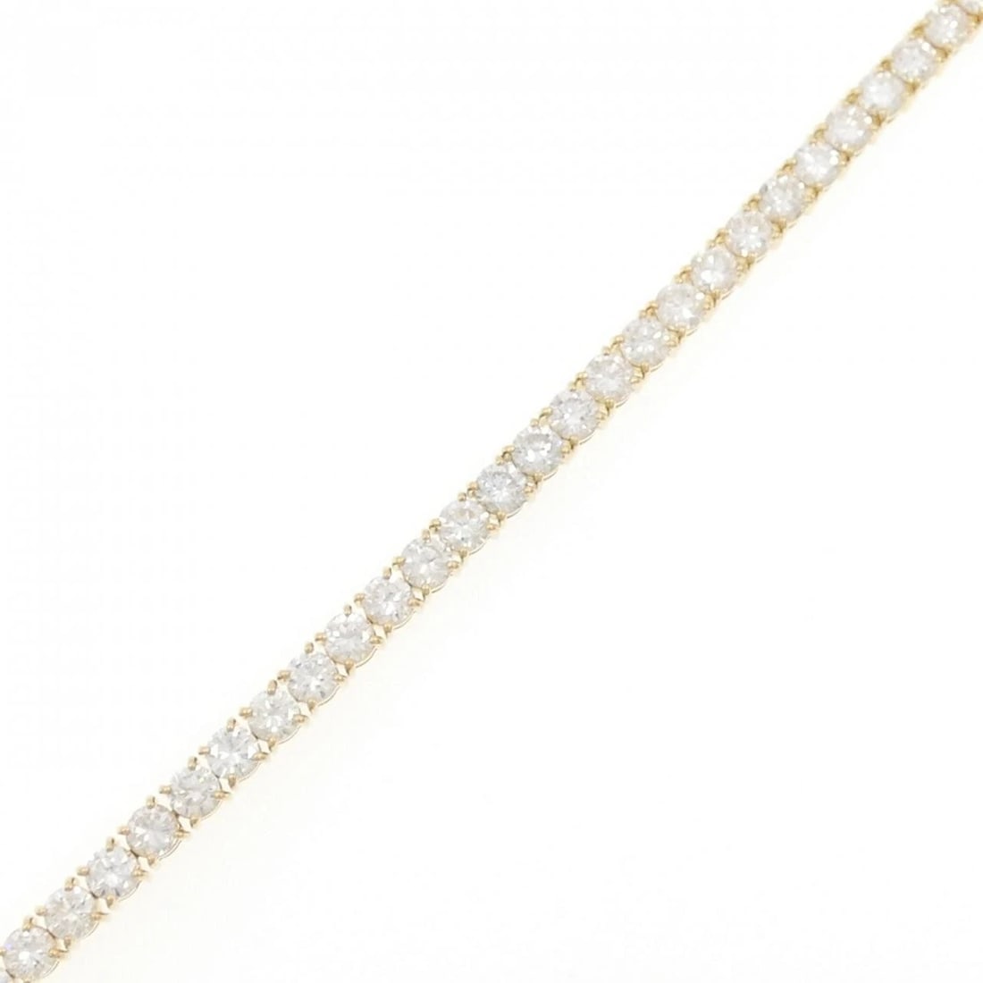 K18YG DIAMOND BRACELET: K18YG Diamond Bracelet Brand: Unbranded Type: Bracelet Material: K18YG, Main Stone/Creation Natural Color: Yellow Gold Size: 19cm Actual Size Max width approx: 3.8mm Accessories: None Acce