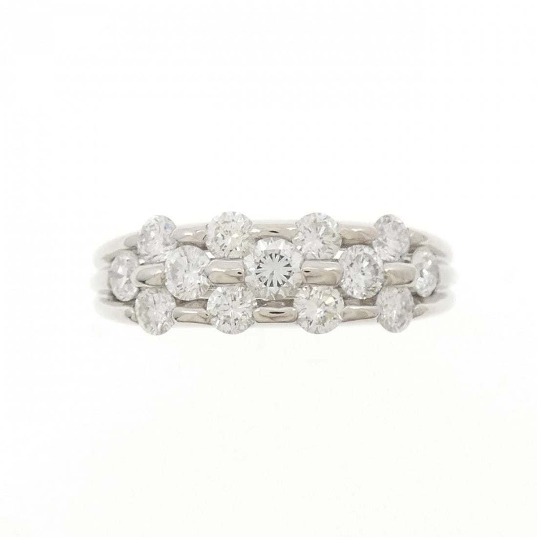PT900 DIAMOND RING: PT900 Diamond Ring Brand: Unbranded Type: Diamond Ring Material: PT900, Main Stone/Creation Natural Color: Silver Size: US7 Accessories: None Accessories Notice: When purchasing pre-owned goods,