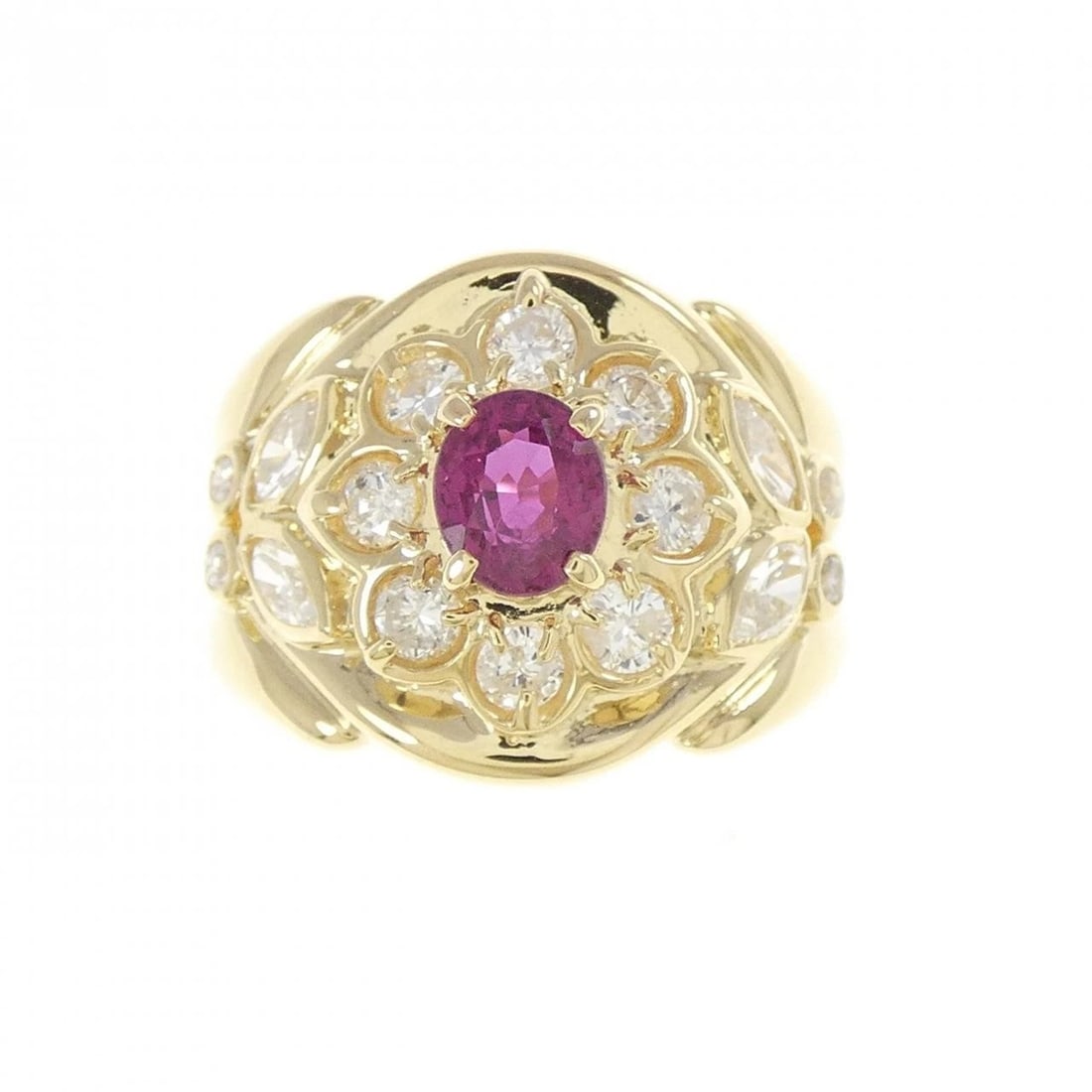 K18YG RUBY RING - 2