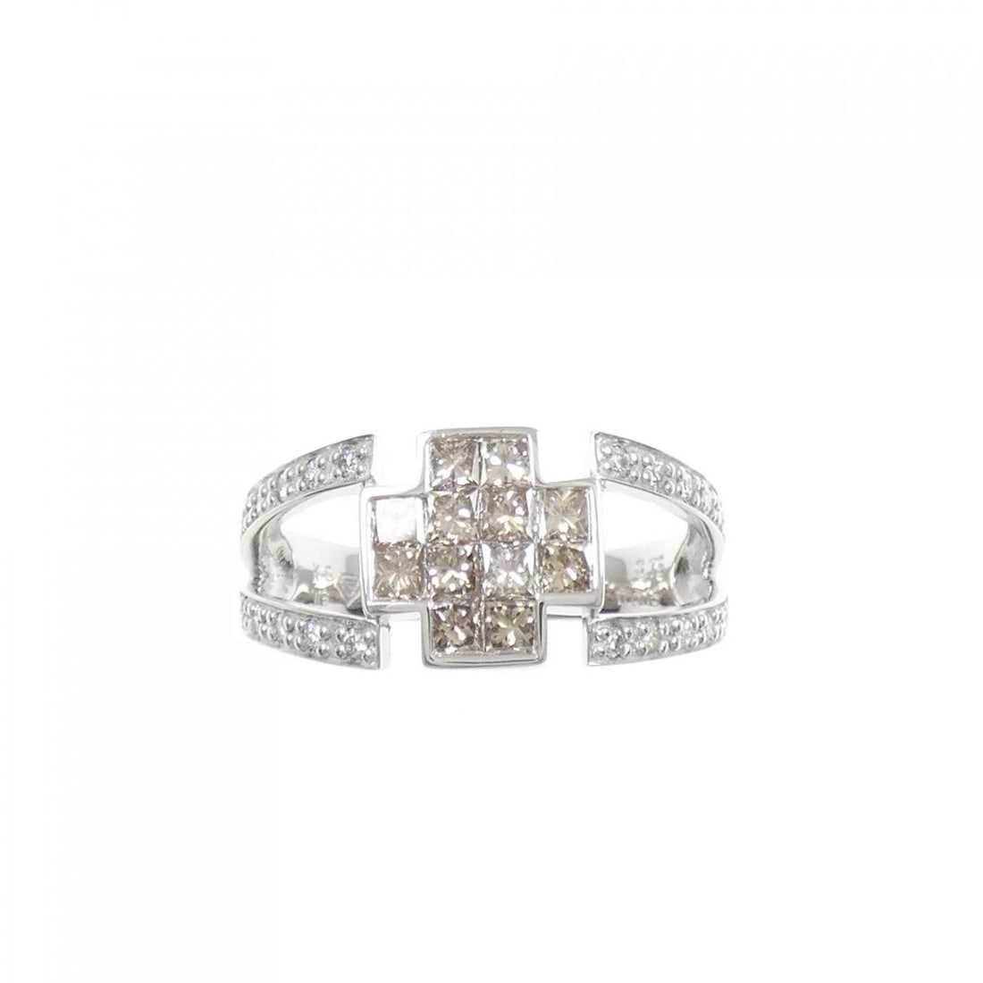 K18WG DIAMOND RING - 2
