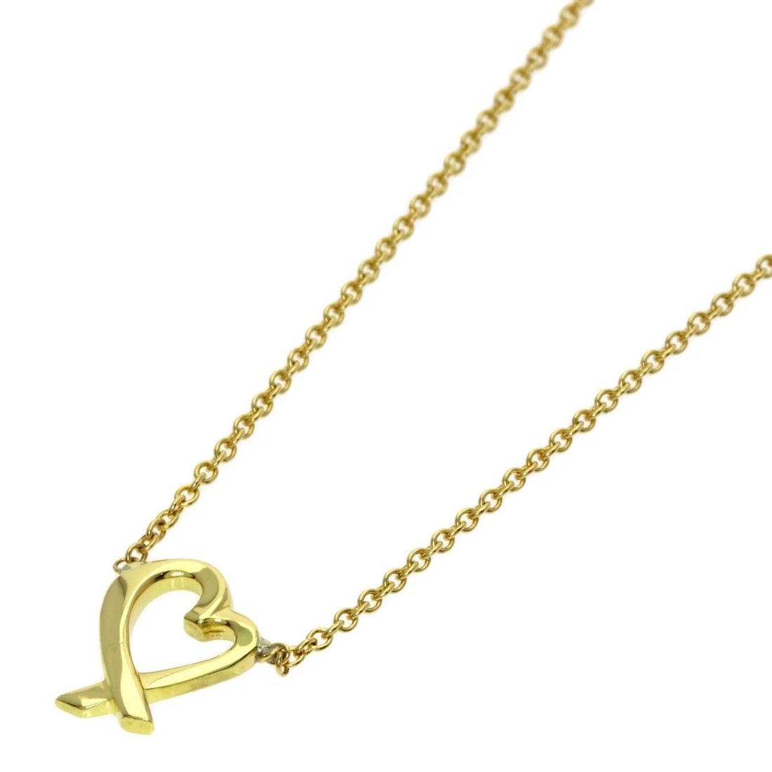 TIFFANY&CO. LOVING HEART MINI NECKLACE: TIFFANY&Co. Loving Heart Mini Necklace Brand: TIFFANY&Co. Type: Necklace Material: K18 Yellow Gold, Color: Exterior Color Gold Size: Chain Length:18.5inch/47cm Chain Width:0.4inch/1.1mm Top Size:0.4in