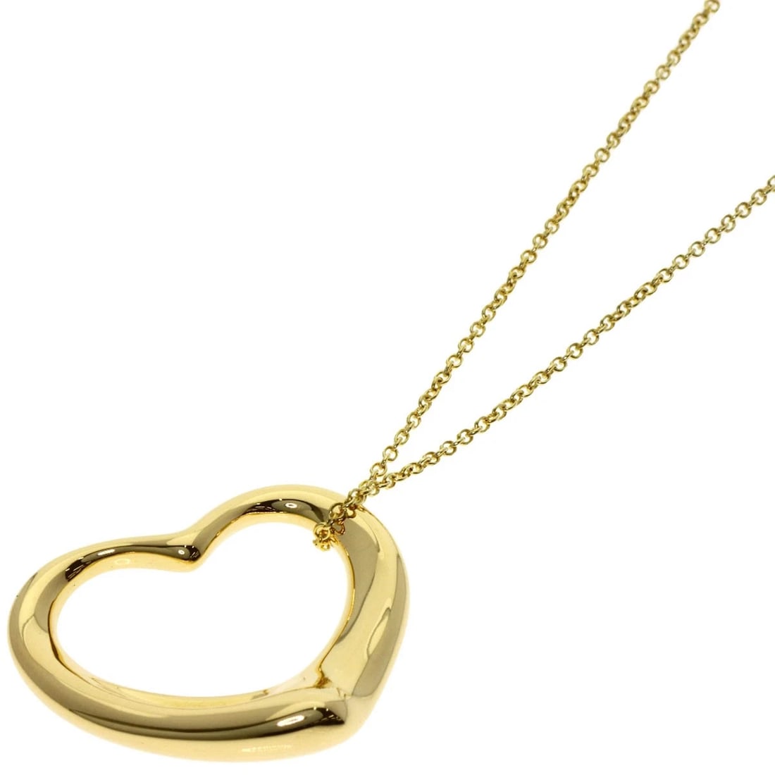 TIFFANY&CO. OPEN HEART NECKLACE: TIFFANY&Co. Open heart Necklace Brand: TIFFANY&Co. Type: Necklace Material: K18 Yellow Gold, Color: Exterior Color Gold Size: Chain Length:18.1inch/46cm Chain Width:0.4inch/0.9mm Top