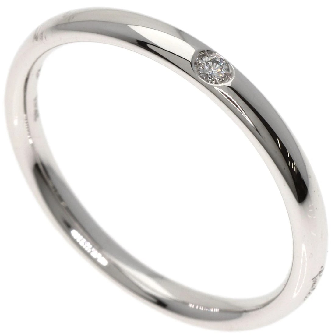 POMELLATO 1P DIAMOND WEDDING BAND RING: Pomellato 1P Diamond Wedding Band Ring Brand: Pomellato Type: Ring Material: K18 White Gold, Main Stone/Creation Natural Color: Exterior Color Silver Size: 8.25 (US) Accessories: None Acce