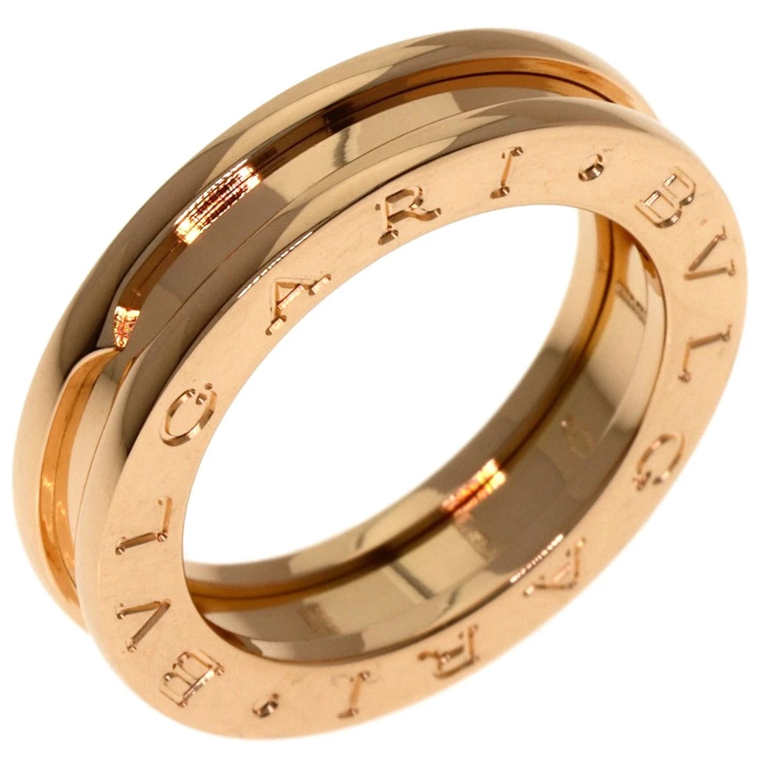 BVLGARI B.ZERO1 1 BAND RING K18 PINK GOLD: BVLGARI B.zero1 1 band Ring K18 Pink Gold Brand: BVLGARI Type: Ring Material: K18 Pink Gold, Main Stone/Creation Natural Color: Exterior Color Gold Size: 5.25 (US) Accessories: None Accessories