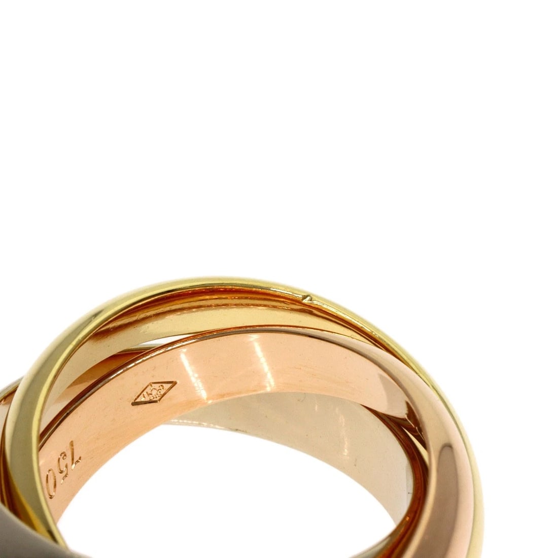 CARTIER TRINITY MM RING K18 YELLOW GOLD: CARTIER Trinity MM Ring K18 Yellow Gold Brand: CARTIER Type: Ring Material: K18 Yellow Gold/K18 White Gold/18K Pink Gold, Color: Exterior Color Gold Size: 3.75 (US) Accessories: None Acces