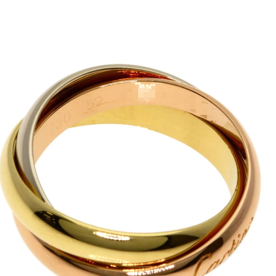 CARTIER TRINITY RING K18 YELLOW GOLD K18 WHITE GOLD: CARTIER Trinity Ring K18 Yellow Gold K18 White Gold Brand: CARTIER Type: Ring Material: K18 Yellow Gold/K18 White Gold/18K Pink Gold, Color: Exterior Color Gold Size: 6.25 (US) Accessories: None <