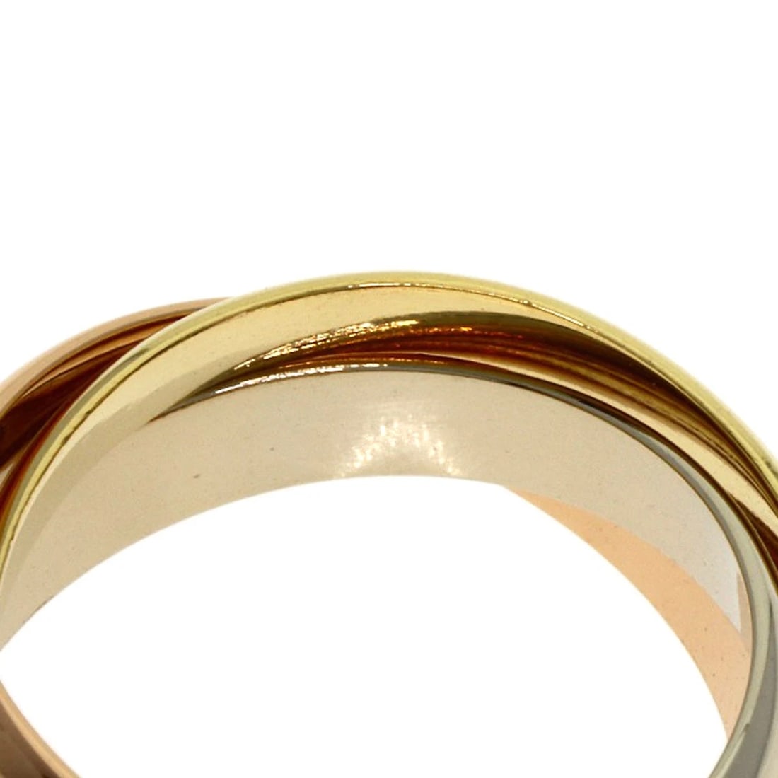 CARTIER TRINITY RING K18 YELLOW GOLD K18 WHITE GOLD: CARTIER Trinity Ring K18 Yellow Gold K18 White Gold Brand: CARTIER Type: Ring Material: K18 Yellow Gold, Color: Exterior Color Gold Size: 5.75 (US) Accessories: None Accessories Notice: When