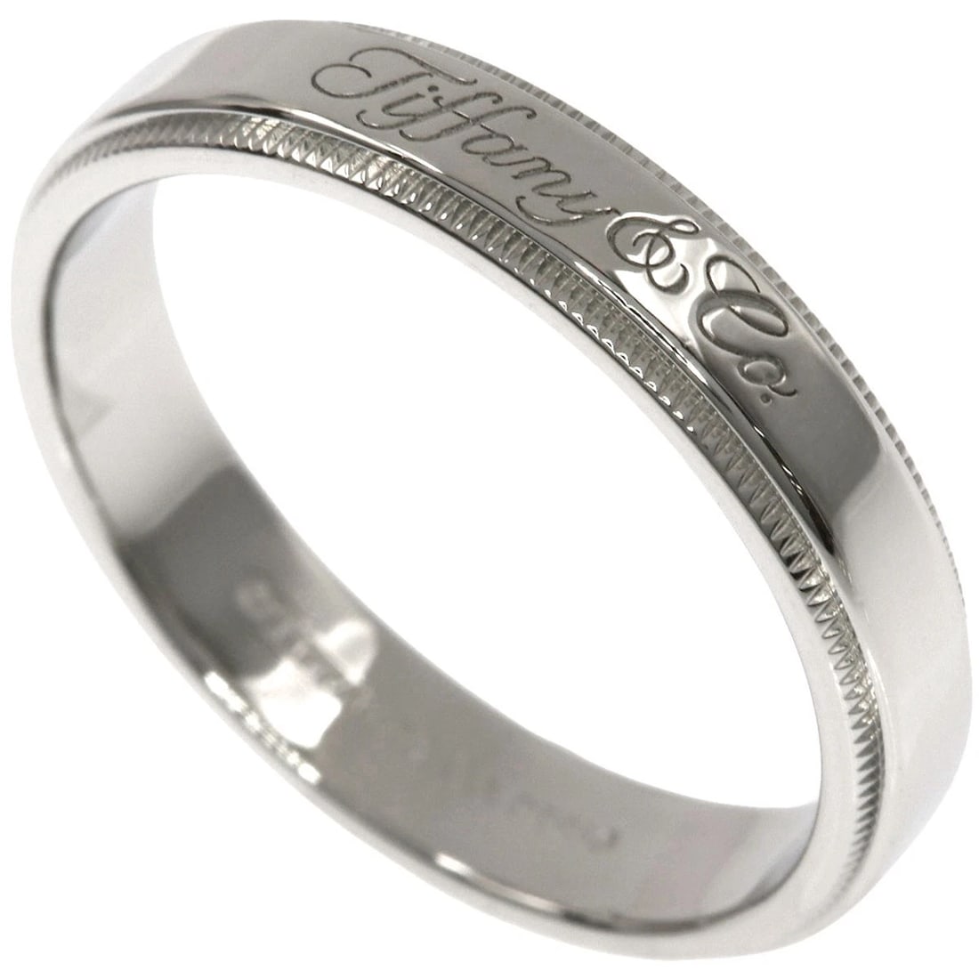 TIFFANY&CO. MILGRAIN RING PLATINUM PT950: TIFFANY&Co. Milgrain Ring Platinum PT950 Brand: TIFFANY&Co. Type: Ring Material: Platinum PT950, Color: Exterior Color Silver Size: 8.5 (US) Accessories: None Accessories Notice: When purc