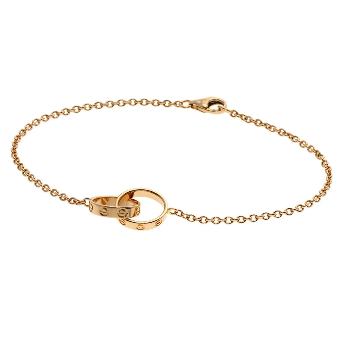CARTIER BABY LOVE BRACELET K18 PINK GOLD: CARTIER Baby love Bracelet K18 Pink Gold Brand: CARTIER Type: Bracelet Material: K18 Pink Gold, Color: Exterior Color Gold Size: Chain Width:0.7inch/1.7mm Top Size:0.4inch/9.6x13x2.5mm Inner Circumfer