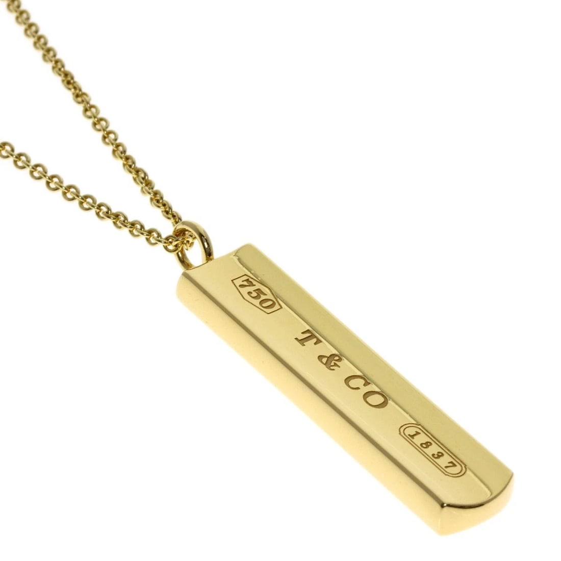 TIFFANY&CO. BAR NECKLACE: TIFFANY&Co. bar Necklace Brand: TIFFANY&Co. Type: Necklace Material: K18 Yellow Gold, Color: Exterior Color Gold Size: Chain Length:17.1inch/43.5cm Chain Width:0.6inch/1.6mm Top