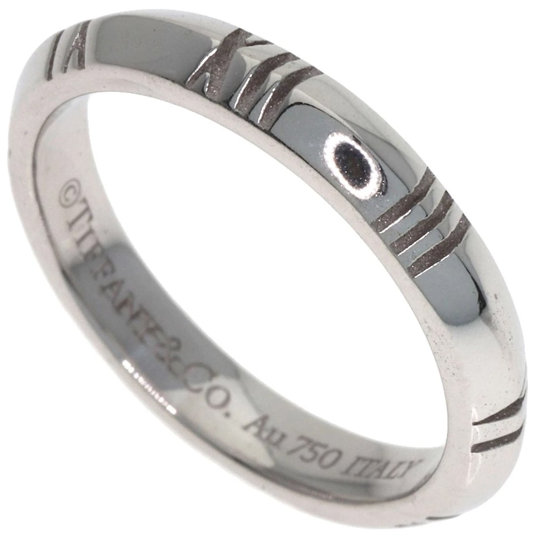 TIFFANY&CO. ATLAS X CLOSED NARROW RING: TIFFANY&Co. Atlas X Closed Narrow Ring Brand: TIFFANY&Co. Type: Ring Material: K18 White Gold, Color: Exterior Color Silver Size: 5 (US) Accessories: None Accessories Notice: When purchasing