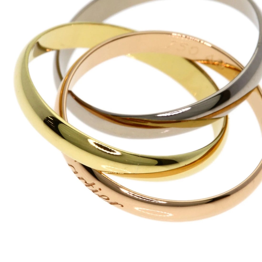 CARTIER TRINITY SM CURRENT MODEL RING: CARTIER Trinity SM Current Model Ring Brand: CARTIER Type: Ring Material: K18 Yellow Gold/K18 White Gold/18K Pink Gold, Color: Exterior Color Gold Size: 5 (US) Accessories: None Accessories Notice: