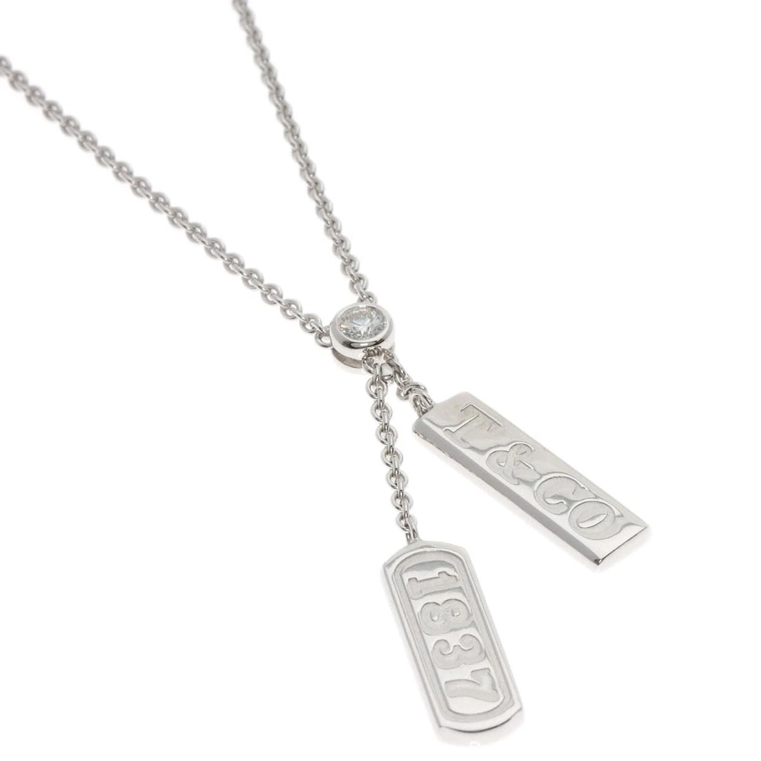 TIFFANY&CO. BAR DIAMOND NECKLACE: TIFFANY&Co. bar Diamond Necklace Brand: TIFFANY&Co. Type: Necklace Material: K18 White Gold, Main Stone/Creation Natural Color: Exterior Color Silver Size: Chain Length:16.3inch/41.5cm Chain
