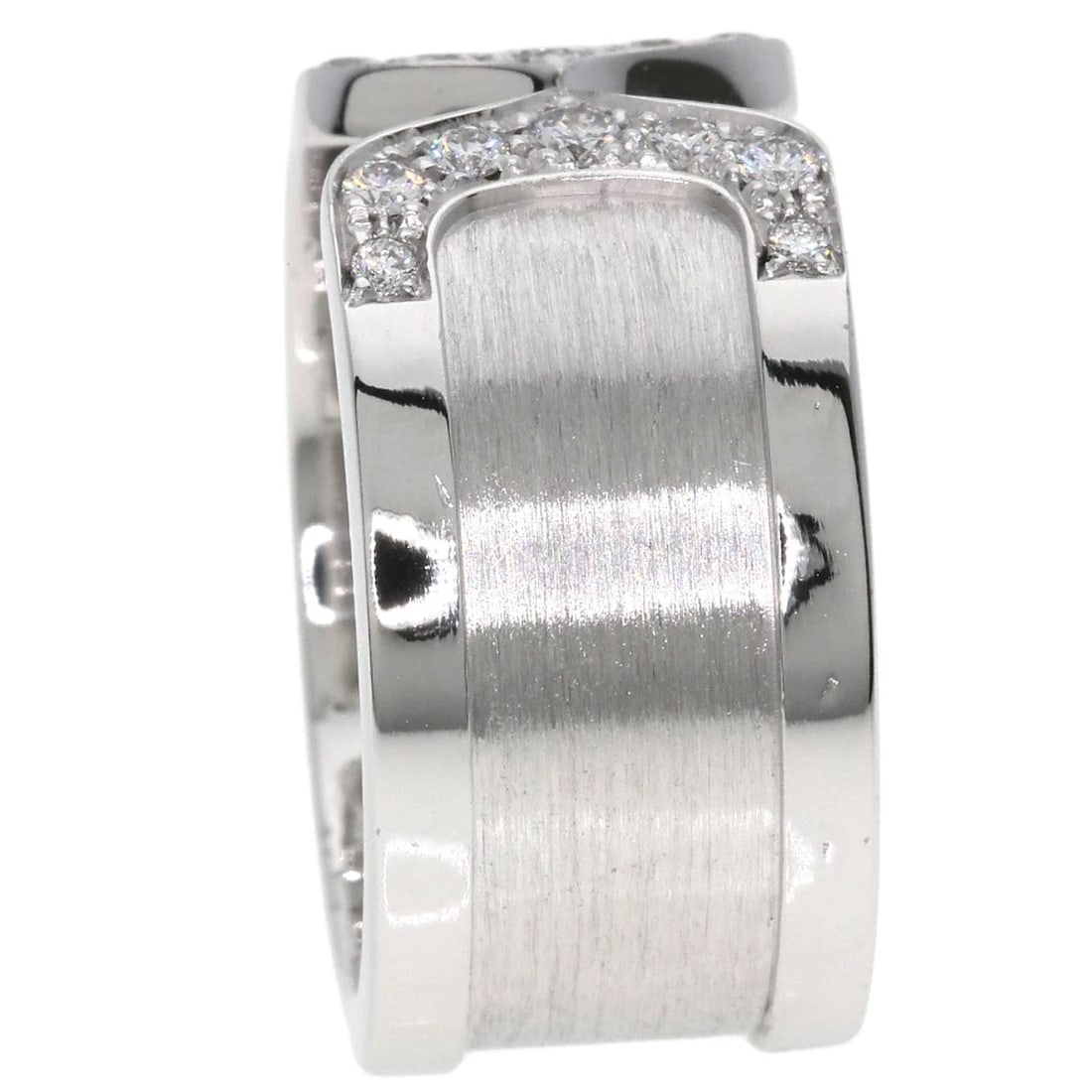 CARTIER C2 RING DIAMOND RING: CARTIER C2 Ring Diamond Ring Brand: CARTIER Type: Ring Material: K18 White Gold, Main Stone/Creation Natural Color: Exterior Color Silver Size: 5.75 (US) Accessories: None Accessories Noti