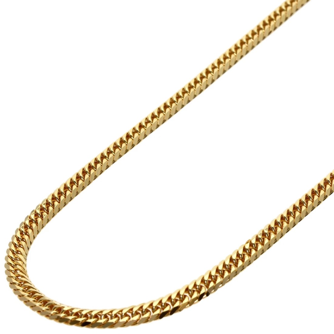 CURB CHAIN KIHEI 6-SIDED DOUBLE NECKLACE: Curb chain Kihei 6-sided double Necklace Brand: None Type: Necklace Material: K18 Yellow Gold, Color: Exterior Color Gold Size: Chain Length:19.7inch/50cm Chain Width:1.3inch/3.4mm Accessories: None