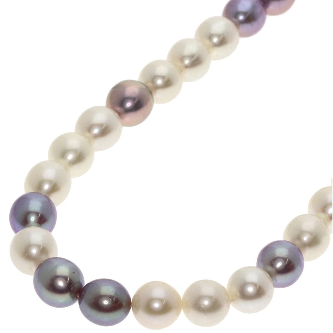 TASAKI MULTICOLOR FRESHWATER PEARL PEARL DIAMOND NECKLACE: TASAKI Multicolor Freshwater Pearl Pearl Diamond Necklace Brand: TASAKI Type: Necklace Material: K18 White Gold, Color: Exterior Color Silver Size: Stone Size:0.3inch/7.9-8.2mm Chain