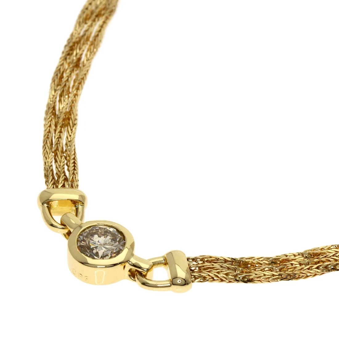 DIAMOND TWIST CHAIN NECKLACE: Diamond Twist Chain Necklace Brand: None Type: Necklace Material: K18 Yellow Gold, Main Stone/Creation Natural Color: Exterior Color Gold Size: Chain Length:15.7inch/40cm Chain Width:1.5inch/3.8mm