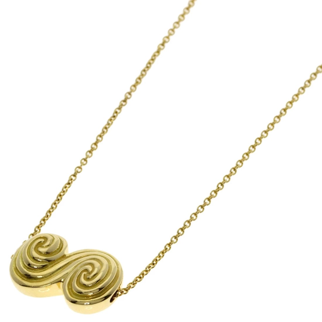 TIFFANY&CO. TORNADO NECKLACE K18 YELLOW GOLD: TIFFANY&Co. tornado Necklace K18 Yellow Gold Brand: TIFFANY&Co. Type: Necklace Material: K18 Yellow Gold, Color: Exterior Color Gold Size: Chain Length:16.5inch/42cm Chain Width:0.4inch/1mm Top