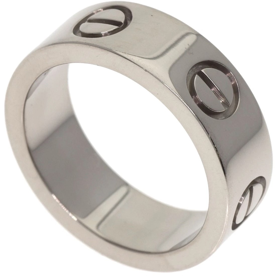 CARTIER LOVE RING K18 WHITE GOLD: CARTIER love Ring K18 White Gold Brand: CARTIER Type: Ring Material: K18 White Gold, Color: Exterior Color Gold Size: 4.25 (US) Accessories: None Accessories Notice: When purchasing pre-owned goods,