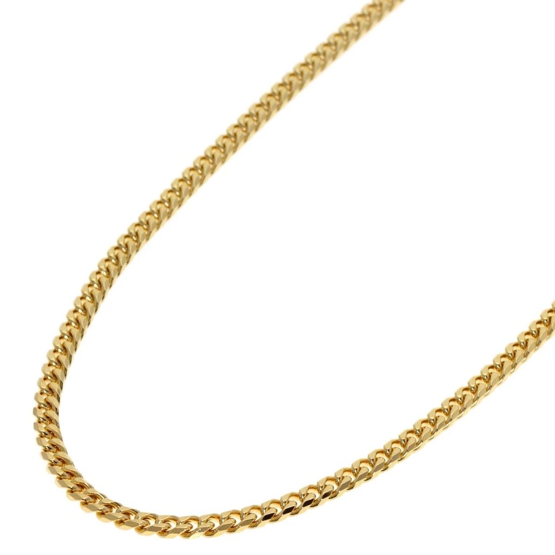 CURB CHAIN KIHEI 8 SIDES NECKLACE: Curb chain Kihei 8 sides Necklace Brand: None Type: Necklace Material: K18 Yellow Gold, Color: Exterior Color Gold Size: Chain Length:19.7inch/50cm Chain Width:1.0inch/2.6mm Accessories: None
