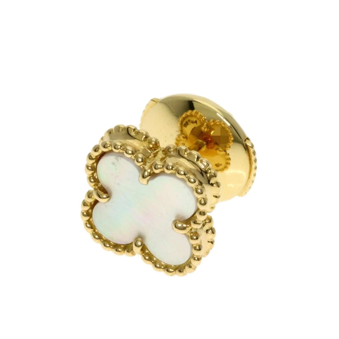 VAN CLEEF & ARPELS SWEET ALHAMBRA (SINGLE SHOE ONLY) EARRING: Van Cleef & Arpels Sweet Alhambra (single shoe only) earring Brand: Van Cleef & Arpels Type: earring Material: K18 Yellow Gold, Color: Exterior Color Gold Size: Top Size:0.3inch/7.7x7.7mm Accessor