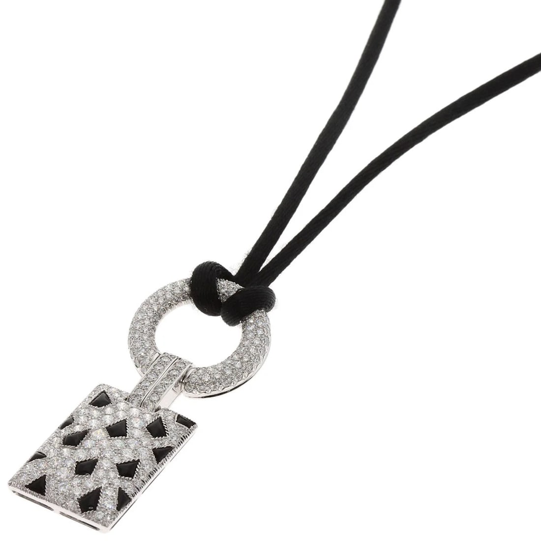 CARTIER PANTHERE DE CARTIER ONYX DIAMOND NECKLACE: CARTIER PANTHERE de Cartier Onyx Diamond Necklace Brand: CARTIER Type: Necklace Material: K18 White Gold, Main Stone/Creation Natural Color: Exterior Color Silver Size: Chain Length:29.1inch/74cm Chai