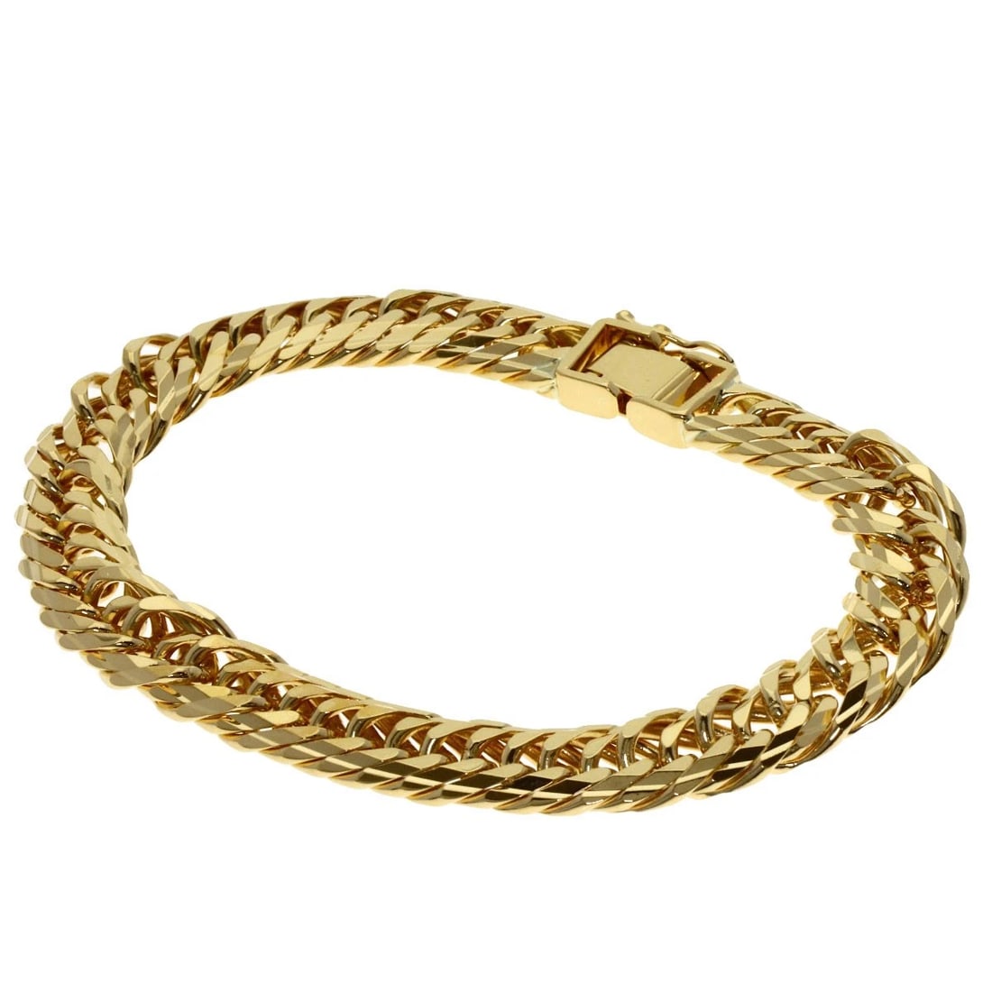 CURB CHAIN KIHEI 16-SIDED TRIPLE BRACELET K18 YELLOW GOLD: Curb Chain Kihei 16-sided Triple Bracelet K18 Yellow Gold Brand: None Type: Bracelet Material: K18 Yellow Gold, Color: Exterior Color Gold Size: Inner Circumference:6.7inch/17cm Length:7.1inch/18cm Ba