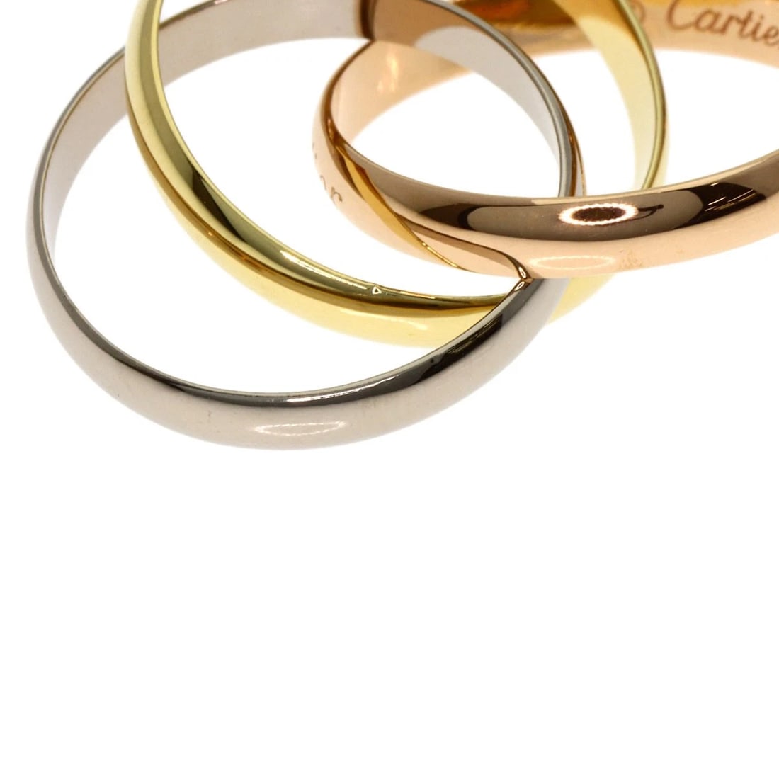 CARTIER TRINITY SM CURRENT MODEL RING K18 YELLOW GOLD: CARTIER Trinity SM current model Ring K18 Yellow Gold Brand: CARTIER Type: Ring Material: K18 Yellow Gold, Color: Exterior Color Gold Size: 4.5 (US) Accessories: None Accessories Notice: W