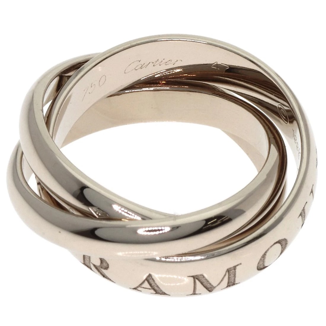 CARTIER TRINITY 1998 CHRISTMAS LIMITED EDITION RING: CARTIER Trinity 1998 Christmas Limited Edition Ring Brand: CARTIER Type: Ring Material: K18 White Gold, Color: Exterior Color Silver Size: 4.25 (US) Accessories: None Accessories Notice: W