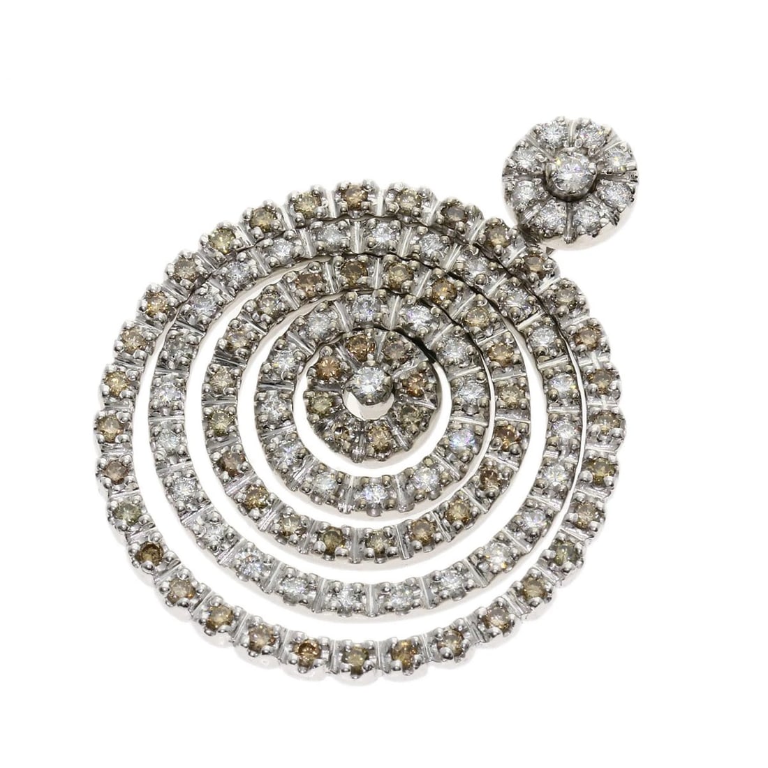 DIAMOND PENDANT TOP K18 WHITE GOLD: Diamond Pendant top K18 White Gold Brand: None Type: Pendant top Material: K18 White Gold, Main Stone/Creation Natural Color: Exterior Color Silver Size: Top Size:1.5inch/38.1x29.7x6.7mm Accessori