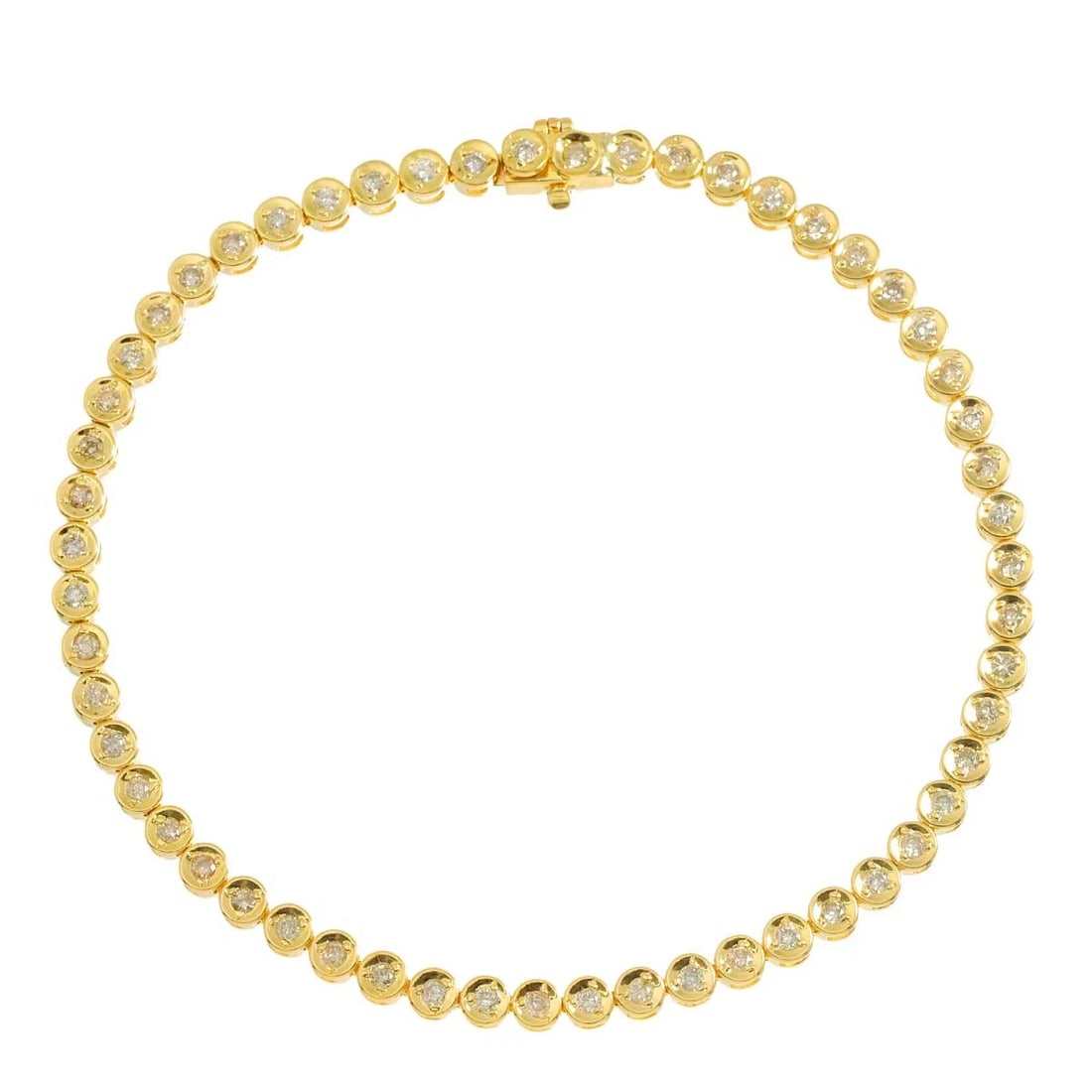 DIAMOND BRACELET K18 YG YELLOW GOLD: Diamond Bracelet K18 YG Yellow Gold Brand: Unbranded Type: Bracelet Material: 750 Yellow Gold, Main Stone/Creation Natural Color: Yellow Gold Size: Length:apporox.7.1inchWidth:3.2mm Accessories: N