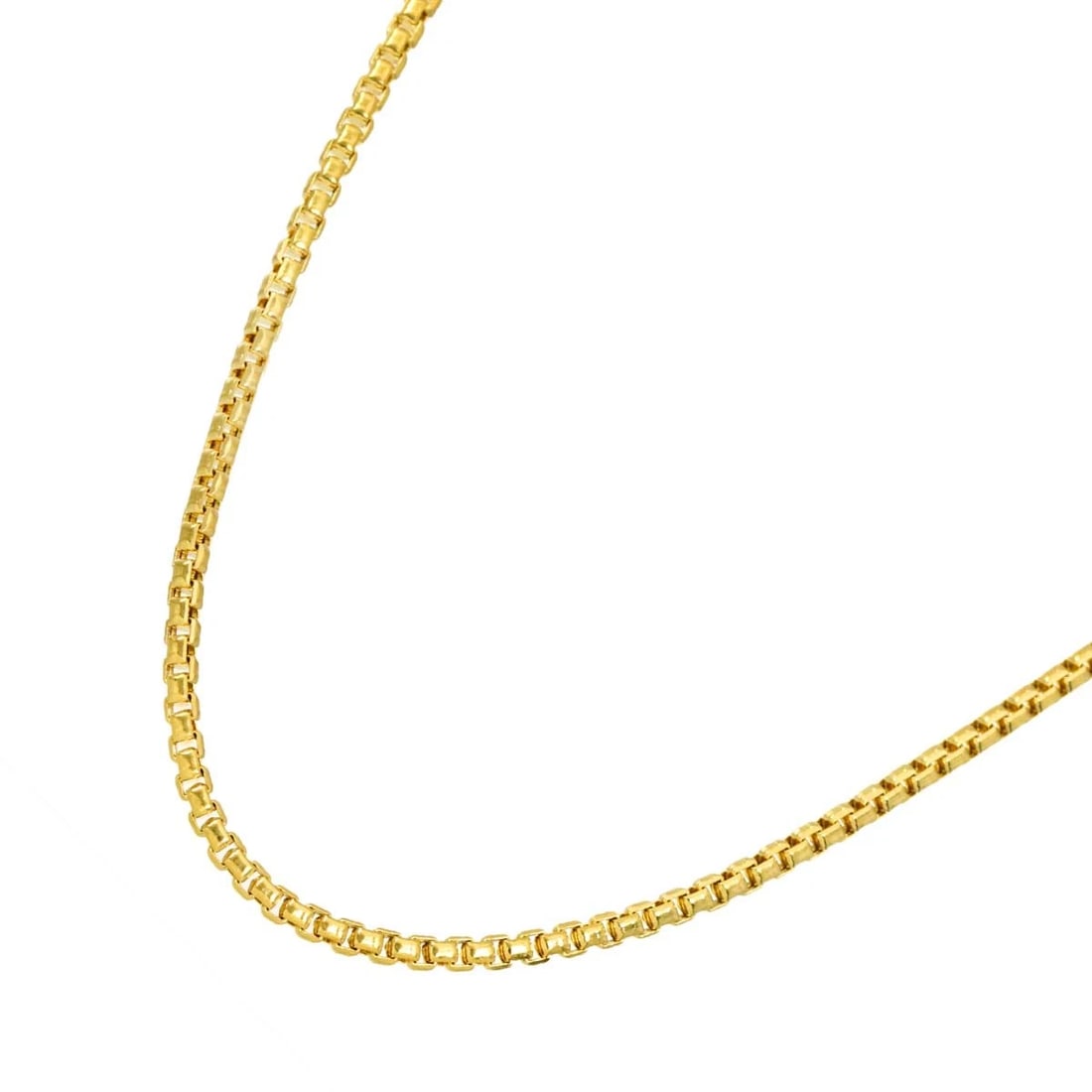 NECKLACE K18 YG YELLOW GOLD: Necklace K18 YG Yellow Gold Brand: Unbranded Type: Necklace Material: 750 Yellow Gold, Color: Gold Size: internal circumference of the chain:17.7inchChain width:1.5mm Accessories: None Acc