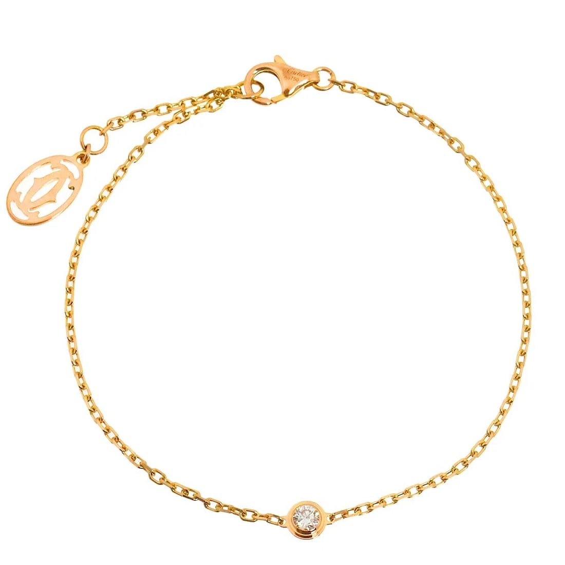 CARTIER D AMOUR DIAMOND SM BRACELET: Cartier D Amour Diamond SM Bracelet Brand: Cartier Type: Bracelet Material: 750 Pink Gold, Main Stone/Creation Natural Color: Pink Gold Size: Inner circumference 7.3inch to 6.5inchWidth:(max.) 4.5mm