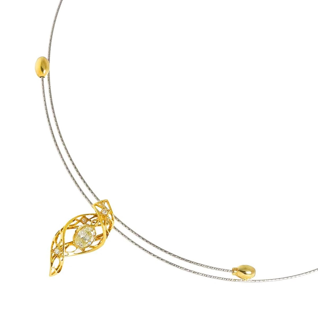 DIAMOND NECKLACE 18K K18 YG WG: Diamond Necklace 18K K18 YG WG Brand: Unbranded Type: Necklace Material: 750 Yellow White Gold, Main Stone/Creation Natural Color: Yellow Gold Size: internal circumference of the chain:13.8inch-15.7in