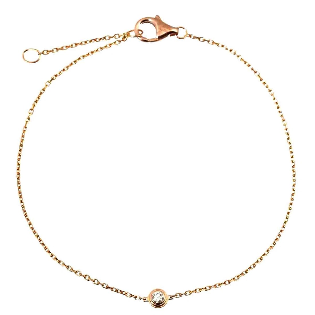 CARTIER D AMOUR DIAMOND XS BRACELET 18K: Cartier d Amour Diamond XS Bracelet 18K Brand: Cartier Type: Bracelet Material: 750 Pink Gold, Main Stone/Creation Natural Color: Pink Gold Size: Inner circumference 7.1inch to 6.3inchWidth:(max.)