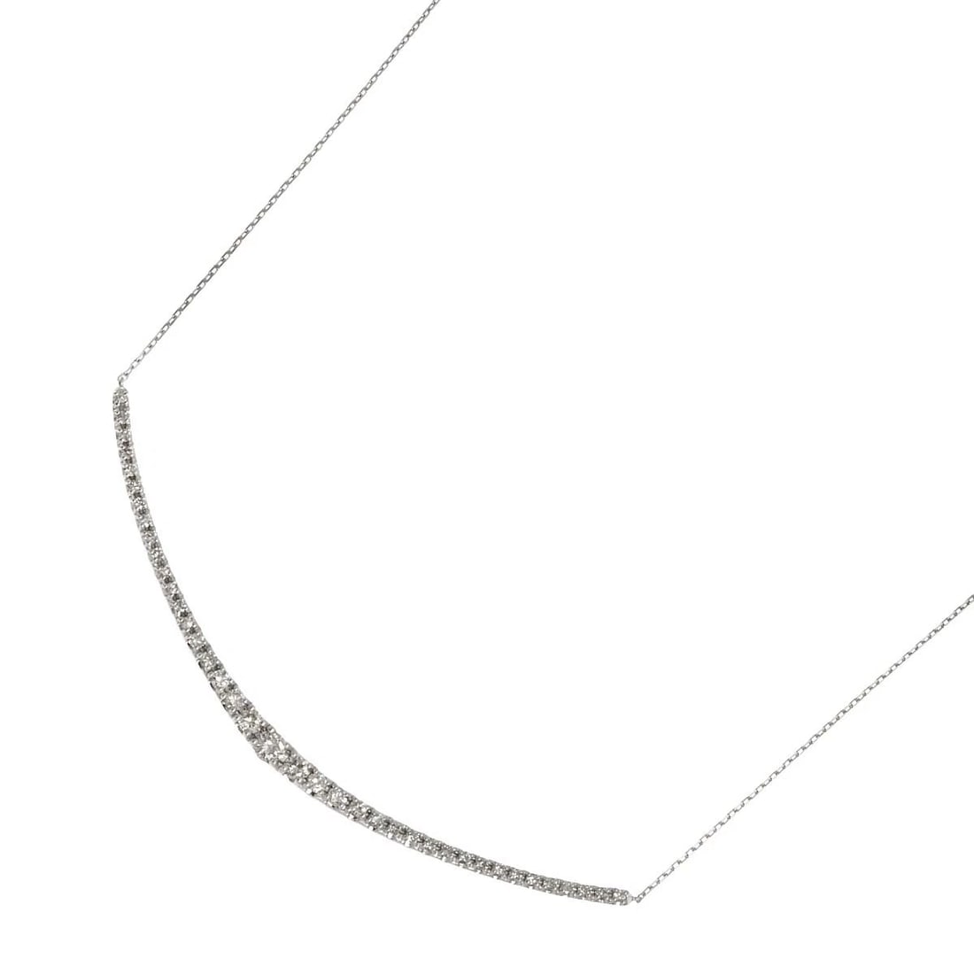 DIAMOND NECKLACE 18K: Diamond Necklace 18K Brand: Unbranded Type: Necklace Material: 750 White Gold, Main Stone/Creation Natural Color: White Gold Size: internal circumference of the chain:17.7inch(Adjustable)Top