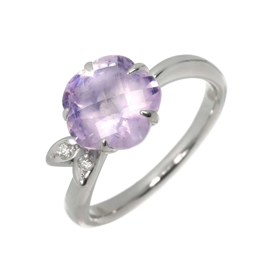 TASAKI AMETHYST DIAMONDRING 18K: TASAKI Amethyst DiamondRing 18K Brand: TASAKI Type: Ring Material: 750 White Gold, Main Stone/Creation AmethystDiamond Color: White Gold Size: 5.75-6 (US) Accessories: None Accessories Notice: When