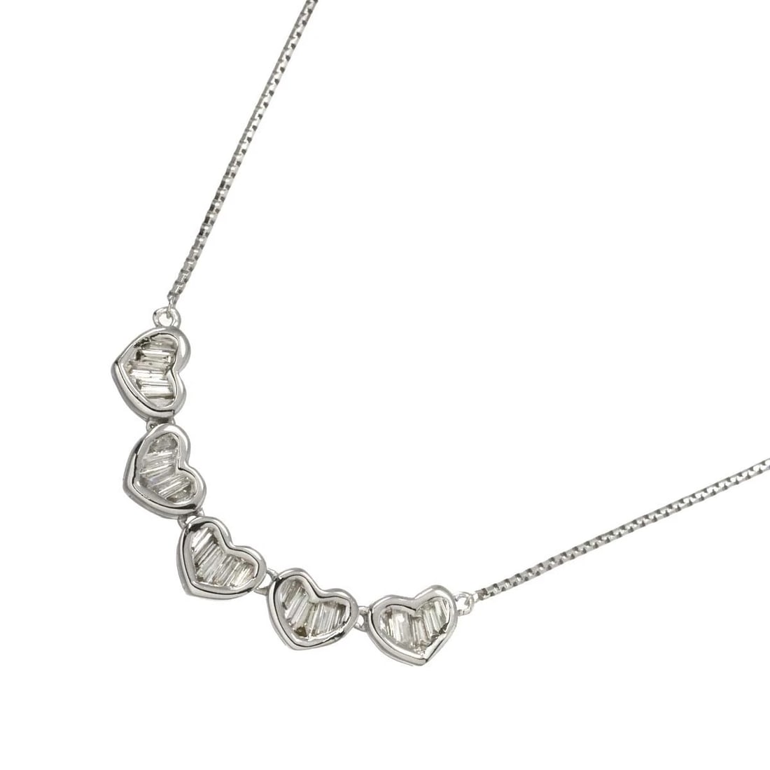 DIAMOND NECKLACE 18K: Diamond Necklace 18K Brand: None Type: Necklace Material: 750 White Gold, Main Stone/Creation Natural Color: White Gold Size: internal circumference of the chain:18.9inch(Adjustable) Top Charm(max):W