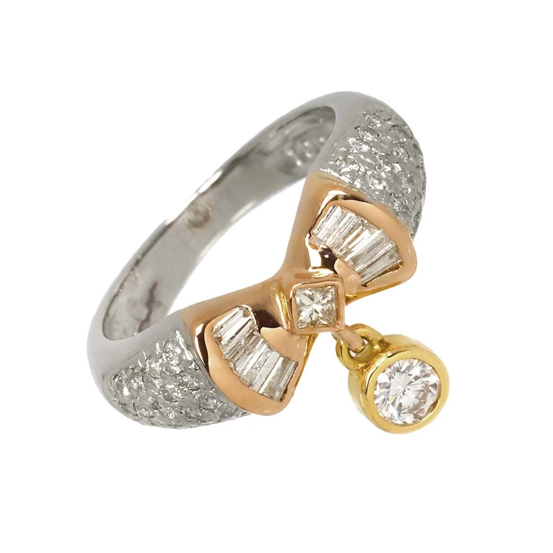 DIAMONDRING 750: DiamondRing 750 Brand: Unbranded Type: Ring Material: Platinum750 Yellow,Pink Gold, Main Stone/Creation Natural Color: Platinum Size: 4.5 (US) Accessories: None Accessories Notice: When purchasing
