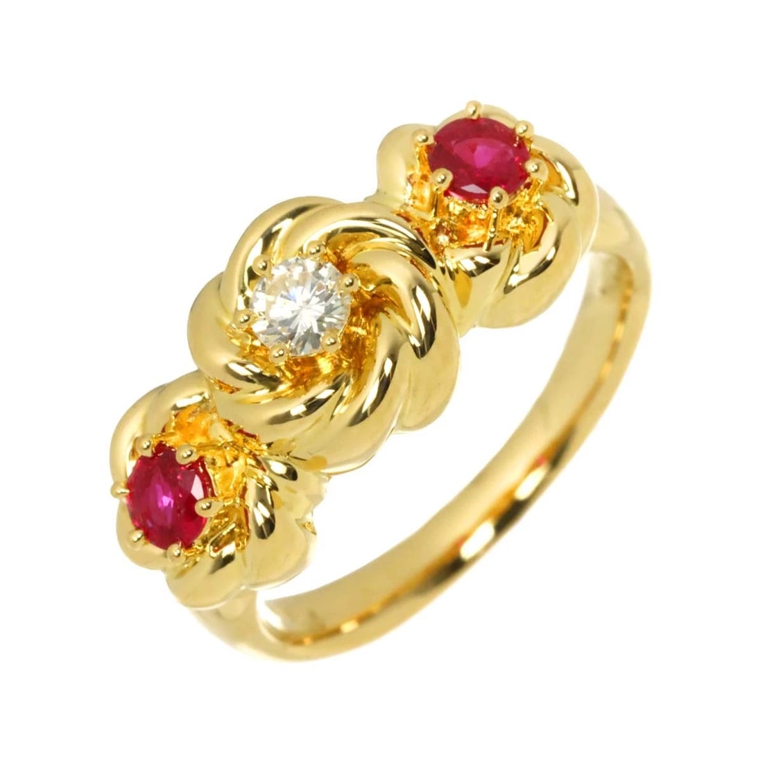 TASAKI RUBY DIAMONDRING 18K YG 750: TASAKI Ruby DiamondRing 18K YG 750 Brand: TASAKI Type: Ring Material: 750 Yellow Gold, Main Stone/Creation RubyDiamond Color: Gold Size: 5.25-5.5 (US) Accessories: None Accessories Notice: When