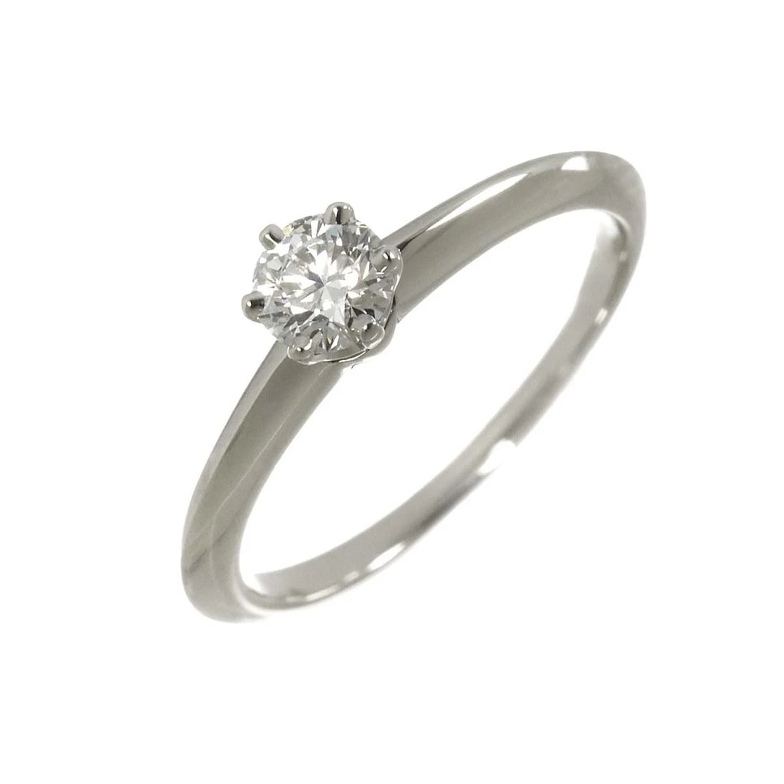 TIFFANY CO. DIAMOND RING PT PLATINUM: TIFFANY Co. Diamond Ring Pt Platinum Brand: TIFFANY Co. Type: Ring Material: Platinum, Main Stone/Creation Natural Color: Platinum Size: 5.25-5.5 (US) Accessories: None Accessories Notice: When
