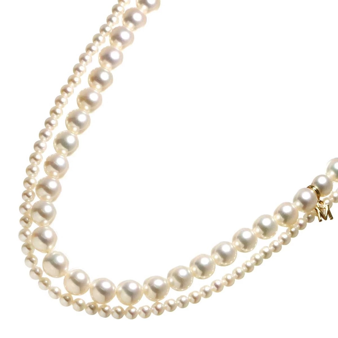 MIKIMOTO AKOYA PEARL NECKLACE 18K YG: MIKIMOTO Akoya Pearl Necklace 18K YG Brand: MIKIMOTO Type: Necklace Material: 750 Yellow Gold, Main Stone/Creation Akoya pearl Color: Yellow Gold Size: internal circumference of the chain:24.8inch